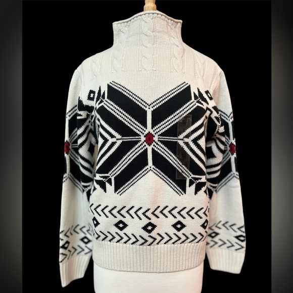 Weatherproof Vintage Ecru Snowflake Sweater in Size Large - Picture 2 of 8